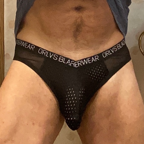 Orlvs black mesh brief, tag large but fits like medium - Picture 1 of 7